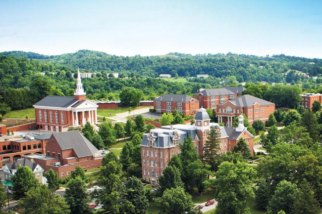 Aerial view of Waynesburg University