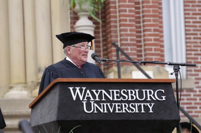 The Honorable D. Brooks Smith speaking at commencement