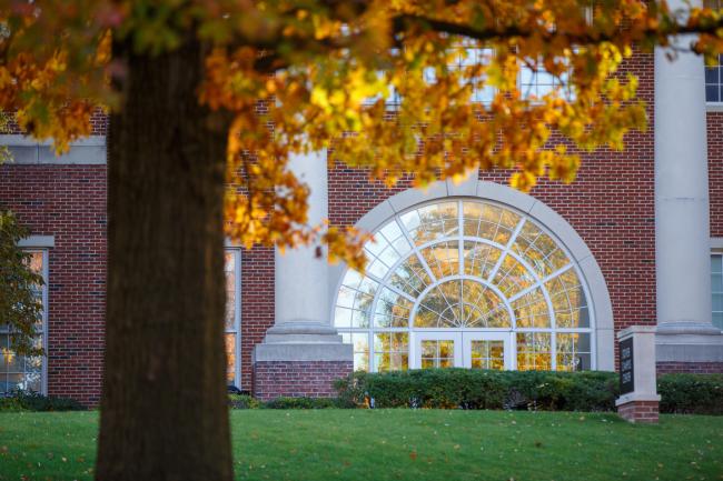 Stover Campus Center in the fall