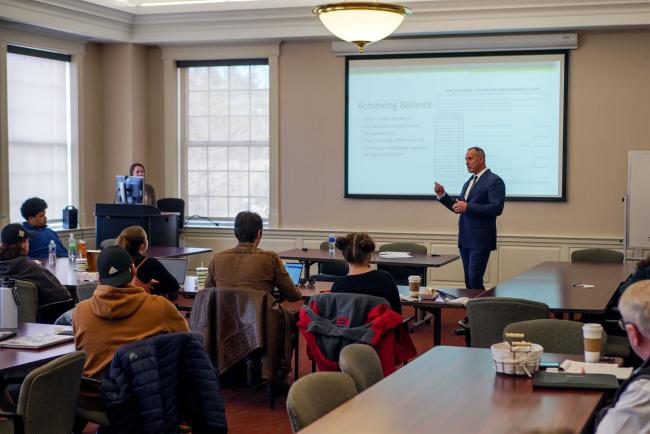 Chuck Trump speaking during Money Matters Workshop Series