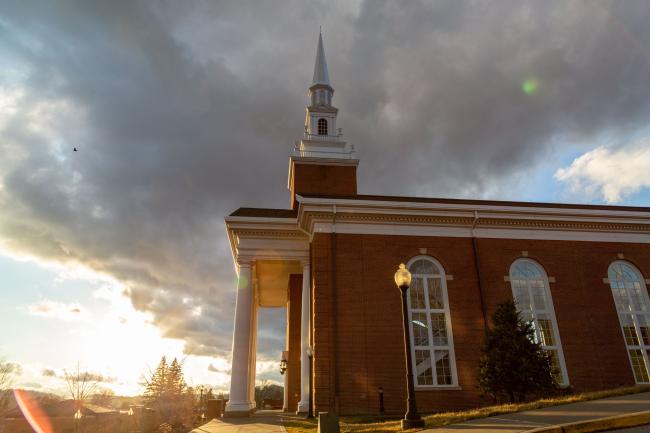 Roberts Chapel at sunset in early spring
