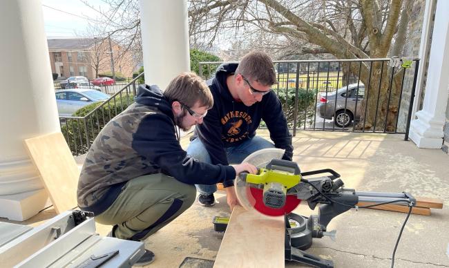 Construction being done on the Philadelphia Project service trip