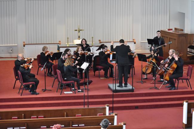 Chamber Orchestra performing in spring 2022