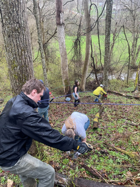 Ryan Zawislak assisting Ecostewards on the trail
