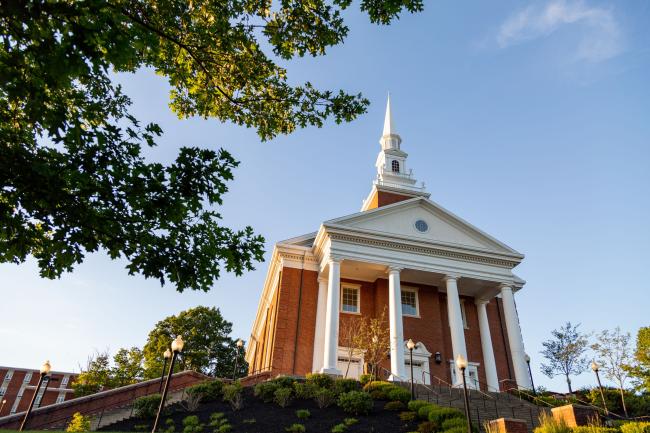Roberts Chapel on Waynesburg University's main campus.
