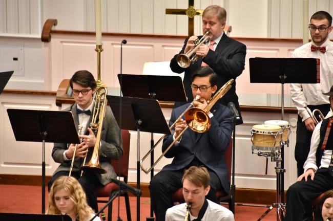WU students performing during Jazz Ensemble Concert in November 2022