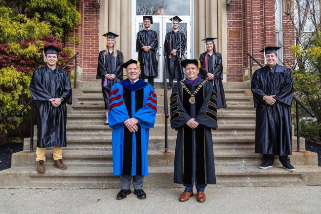 Stover Scholars at Commencement 2021, with Holly Ludvigsen pictured second from right