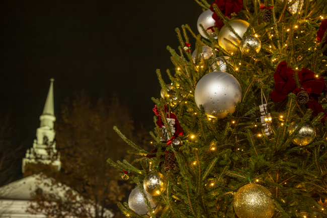 Waynesburg University's Christmas Tree in Johnson Commons