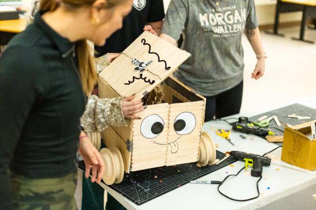 Students participating in the Something From Nothing Challenge, an experiential learning opportunity offered by the eHIVE