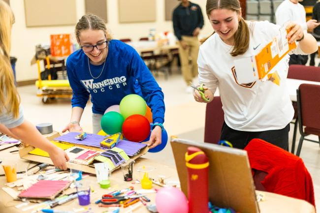 Students participating in the Something from Nothing Challenge