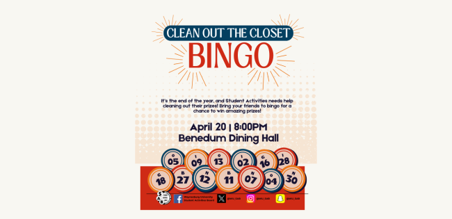 Closet Cleanout Bingo event flyer
