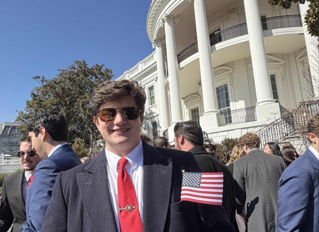 Alex Solomon pictured on the South Lawn of the White House