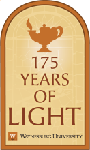 Waynesburg University's 175th Anniversary logo